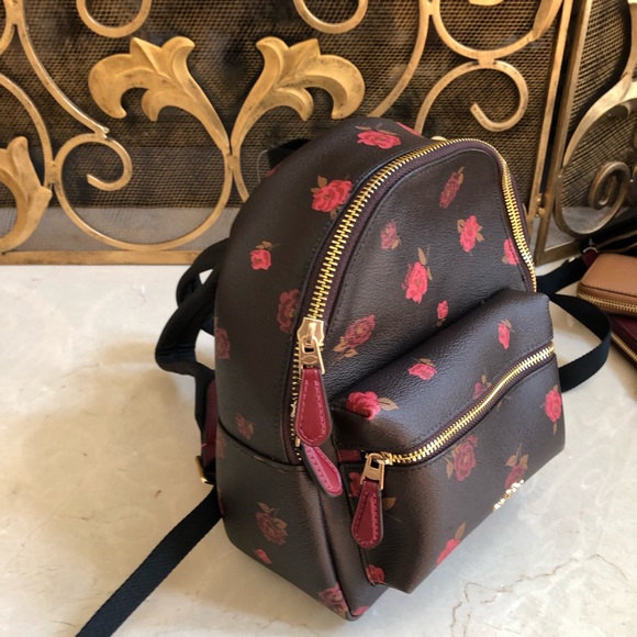 NWT Coach Mini Peony Floral Backpack - Picture 6 of 7